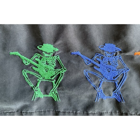 Bare Bones Guitar Day Of The Dead Skeletons Short Sleeve Button Down Shirt Lg￼🎸 - Picture 4 of 9